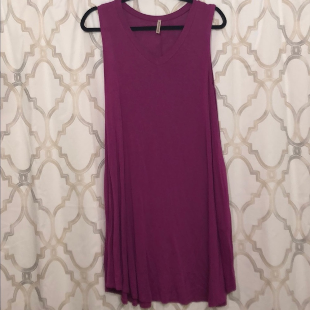 Purple Sleeveless mittoshop Dress with pockets!